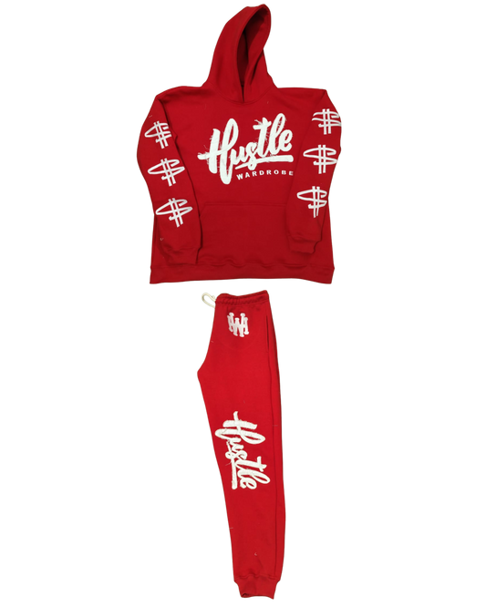 Red And White Sweat Suit